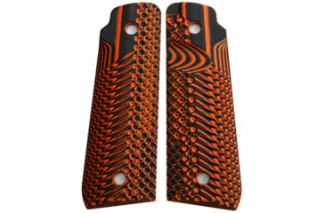Image of Stoner CNC Ruger Mark IV 22/45 Lite G10 Gun Grips Slash and Burn Design Fits Ruger 22 45 Lite Generation 4 Rimfire, Orange Black, STO-IV2245-SB-ORG