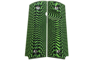 Image of Stoner CNC Starburst G10 Gun Grips fit Taurus PT1911, Neon Green Black, PT1911-Magwell, STO-PT19-ST-MAG-NG