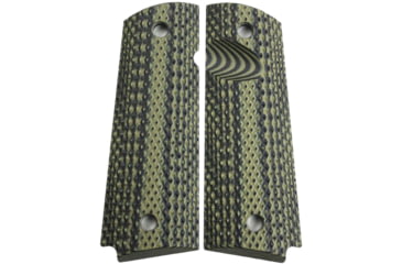 Image of Stoner CNC Super Aggressive G10 Gun Grips fit 1911 Compact and Springfield EMP, OD Green Black, 1911 Compact-Slim-Magwell, STO-1911C-SA-MAG-ODG-SLIM