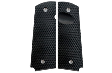 Image of Stoner CNC Super Aggressive G10 Gun Grips fit 1911 Compact and Springfield EMP, Black, 1911 Compact-Slim-Magwell, STO-1911C-SA-MAG-BLK-SLIM