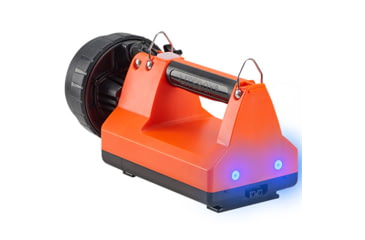 Image of Streamlight E-Flood FireBox 1500 Lumens Rechargeable Lantern with Blue Taillight LEDs, 12V DC Vehicle Mount System with Direct Wire Rack and Shoulder Strap, Orange, 45815