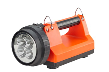 Image of Streamlight E-Spot FireBox 1,500 Lumen Rechargeable Lantern with Blue Taillight LEDs, 120V AC/12V DC Standard System with Shoulder Strap &amp; Mounting Rack, Orange, 45861