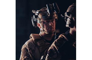 Image of Streamlight Sidewinder Stalk LED Tactical Helmet Light System w/Flexible Stalk, AA Alkaline/AA Lithium/CR123A Lithium Battery, White/IR/ Red/Blue/Green, 57/76 Lumens, Arc Rail Mount and Assembly, Coyote/Black, 14307