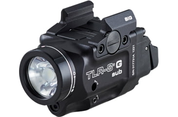 Image of Streamlight TLR-8 G Sub For SIG P365/XL LED Weapon Light w/ Green Laser, CR123A Lithium, White, 500 Lumens, Black, 69437