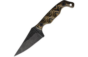 Image of Stroup Knives Mini1 Fixed Blade Knife, 3in, 1095 High Carbon Steel, Trailing Point Blade, Camo G10 Handle, MINI1-CAMOL-G10