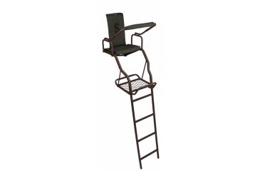 Image of Summit Solo Deluxe Ladder Stand w/Full Body Fall Arrest Harness System, Brown SU82102