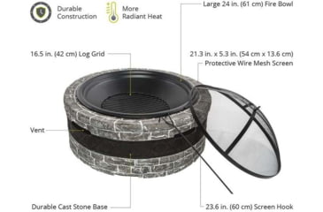 Image of Sun Joe Fire Joe, Fire Pit, 28in, Charcoal Gray, SJFP28-STN-CS