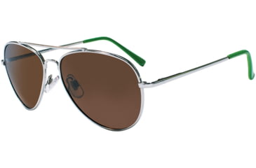 Image of Sunbelt Maverick Sunglasses, Silver Frame, Brown Polarized Lens