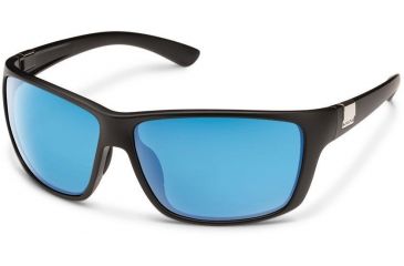 Image of Suncloud Polarized Optics Councilman Sunglasses-Matte Black-Blue Mirror