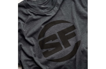 Image of SureFire SF Button Logo T-Shirt - Mens, 60% Cotton/40% Polyester, Gray, Large, SST-SFB-DG-L