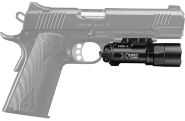 Image of SureFire X300 Ultra LED WeaponLight, 600 Lumens, 1.25 hours Battery Life, for Hand/Long Gun, Black, Stainless, X300U-B-600