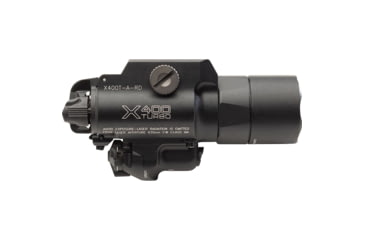 Image of SureFire X400T Turbo Series High-Candela LED Weaponlight, 123A Lithium, Red Laser, 600 Lumens, Black, X400T-A-RD