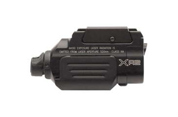 Image of SureFire XR2 Ultra-Compact Rechargeable LED Pistol Light w/ Laser, Rechargeable Lithium Polymer, White Light / Red Laser, 800 Lumens, Black, XR2-A-RD