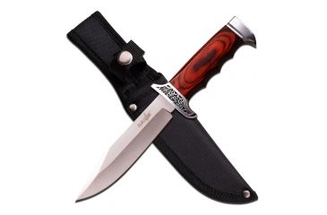 Image of Survivor Fixed Blade, 10.25in, Stainless Steel Blade, Brown Wood Handle HK-783
