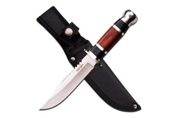 Image of Survivor Fixed Blade, 10.5in, Stainless Steel Blade, Black And Brown Color Wood Handle HK-781S