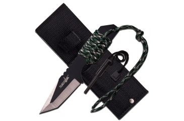 Image of Survivor Fixed Blade, 7in, Stainless Steel Blade, Full Tang 2 Tone Green Paracord Wrapped Handle HK-106320DG