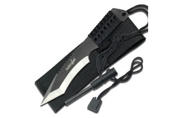 Image of Survivor Fixed Blade, 7in, Stainless Steel Blade, Full Tang Black Cord Wrapped Handle HK-759