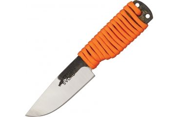 Image of Svord EDC Hi Fixed Knife, Yellow PU alloy belt sheath, orange paracord wrapped handle SVEDC