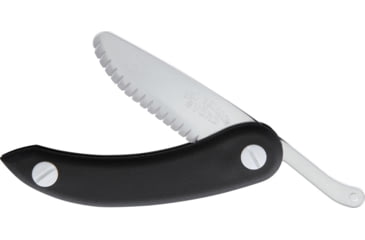 Image of Svord Zero Metal Peasant Folding Knife, 6.75in Closed, 2.88in Clear Serrated Plastic Blunt Tip Blade, Black Plastic Handle, SVZM3B NEW