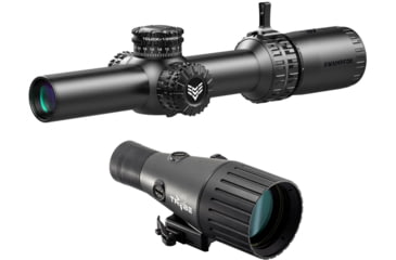Image of Swampfox Arrowhead LPVO Rifle Scope, 1-8x24mm, 30mm Tube, Second Focal Plane, BDC Reticle and TRYBE Optics Enhancer Rifle Scope Magnification Quadrupler