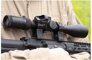 Image of Swampfox H.E. Rifle Scope Rings, 34mm Tube, 1.93in Centerline Height, /w Integral 45-degree Offset Reflex Side Mount, Black, MRH34-H