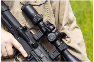 Image of Swampfox H.E. Rifle Scope Rings, 34mm Tube, 1.93in Centerline Height, /w Integral 45-degree Offset Reflex Side Mount, Black, MRH34-H