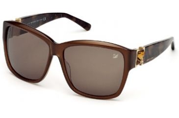 Image of Swarovski Bling Sunglasses SK0020 - Shiny Light Brown Frame Color, Brown Lens Color