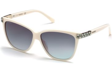 Image of Swarovski SK0137 Sunglasses - Shiny Beige Frame Color, Gradient Smoke Lens Color