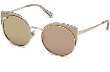 Image of Swarovski SK0173 Sunglasses - Shiny Rose Gold Frame Color, Brown Mirror Lens Color
