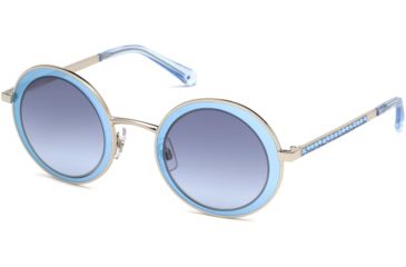 Image of Swarovski SK0199 Sunglasses - Shiny Palladium Frame Color, Gradient Blue Lens Color