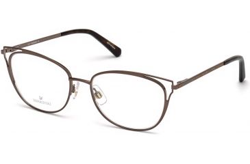 Image of Swarovski SK5260 Eyeglass Frames - Matte Dark Brown Frame Color, Matte Dark Brown Lens Color