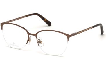 Image of Swarovski SK5296 Prescription Eyeglasses - Matte Dark Brown Frame, Matte Dark Brown Lenses, 52 mm Lens Diameter SK529652049