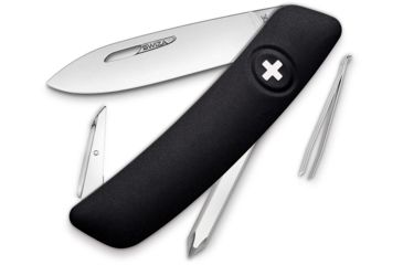 Image of Swiza D02 Swiss Pocket Knife Black Folding Knife,2.875in,440 Stainless Steel,Standard Edge,Black,Synthetic Handle SZA2010