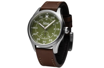 Image of Szanto Heritage Aviator Watches, Green Dial, Brown Strap, Steel, One Size, SZ 2755