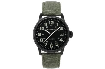 Image of Szanto Mens 1100 Series Watch,Black Dial,Army Green Strap,42mm Dia. SZ 1101