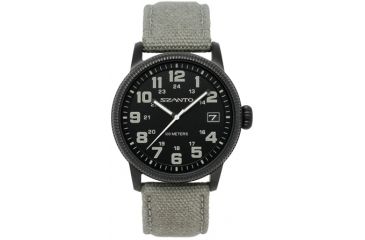 Image of Szanto Mens 1100 Series Watch,Black Dial,Light Grey Strap,42mm Dia. SZ 1103