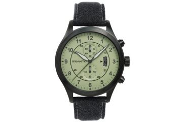 Image of Szanto Mens 1200 Series Watch,Green Dial,Charcoal Strap,46mm Dia. SZ 1204