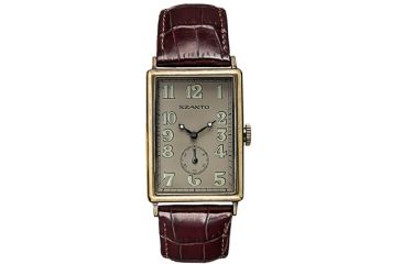 Image of Szanto Mens 4200 Series Watch,Gold Dial,Brown Strap,26mm Dia. SZ 4203