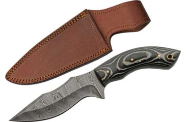 Image of Rite Edge Charcoal Micarta Damascus Knife, 5in, Drop Point, Charcoal Micarta Handle, DM1307