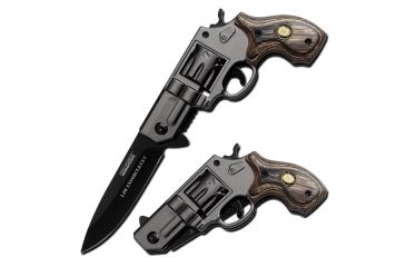 Image of TAC Force 4.5in Revolver Handle Assist Knife, Grey TF 760GGY