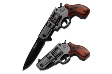 Image of TAC Force 4.5in Revolver Handle Assist Knife, Grey TF 760GPW