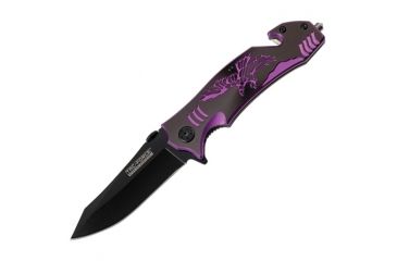 Image of Tac Force A/O Speedster Eagle Folding Knife,4.75in closed,Assisted Opening Blade,Black And Purple Alum Handle TF806BP