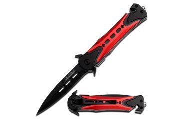 Image of TAC Force Black Spear Blade Spring Assist Knife, Red TF 719RD