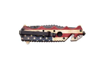 Image of TAC Force Clip Point Spring Assisted Knife w/Cutter and Glass Breaker, 3.5 in, 3Cr13 Stainless Steel Stainless Steel, Satin Flag, TF-809F