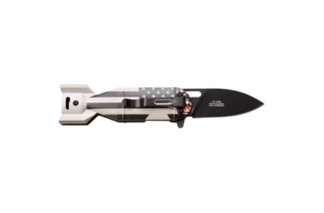 Image of TAC Force Drop Point Spring Assisted Knife, 2.25 in, 3Cr13 Stainless Steel Stainless Steel, Grey/Flag, TF-1039BFG