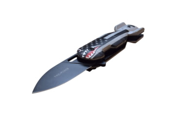 Image of TAC Force Drop Point Spring Assisted Knife, 2.25 in, 3Cr13 Stainless Steel Stainless Steel, Grey/Flag, TF-1039BFG