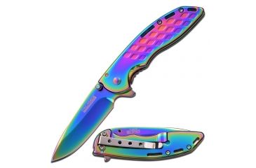 Image of TAC Force Folding Blade, 2.75in, Stainless Steel Blade, Rainbow Titanium Coated Stainless Steel Handle TF-863RB