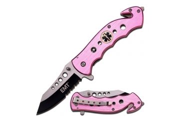 Image of TAC Force Folding Blade, 3.25in, Stainless Steel Blade, Pink Aluminum Handle TF-498PEM