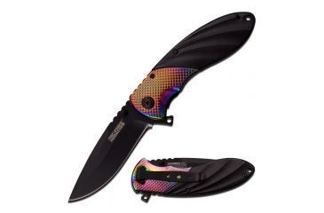 Image of TAC Force Folding Blade, 3.7in, Stainless Steel Blade, Rainbow Ti-Coated And Black Stainless Steel Handle TF-911BR