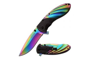 Image of TAC Force Folding Blade, 3.7in, Stainless Steel Blade, Stonewash Stainless Steel And Rainbow Ti-Coated Handle TF-911RB